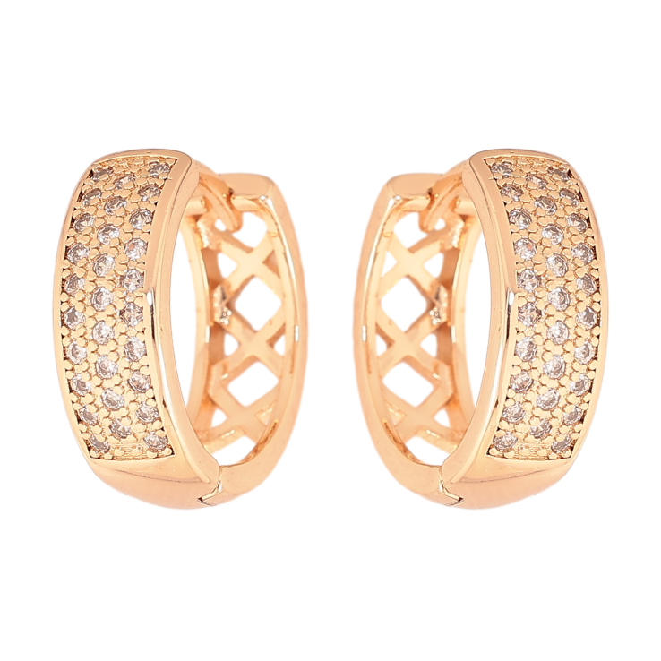 Серьги Xuping M&L цвет 18K колечки "Инкрустация кристаллами" фото №2 Серьги Xuping M&L цвет 18K колечки "Инкрустация кристаллами" фото №2
