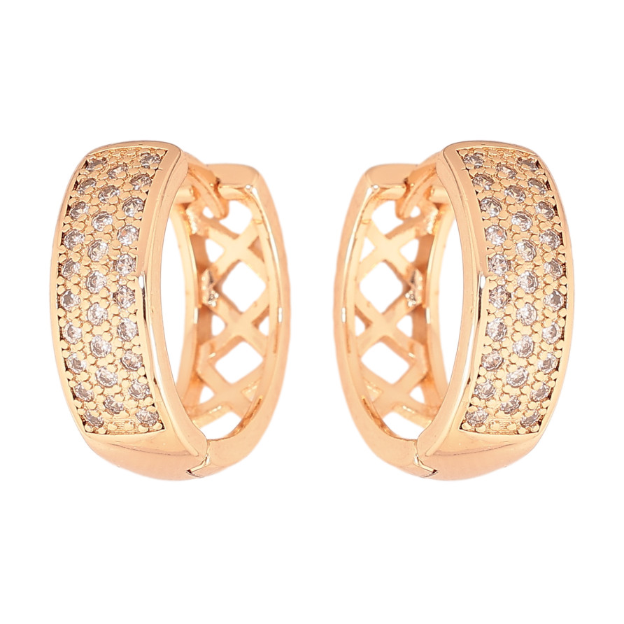 Серьги Xuping M&L цвет 18K колечки "Инкрустация кристаллами" фото №1 Серьги Xuping M&L цвет 18K колечки "Инкрустация кристаллами" фото №1