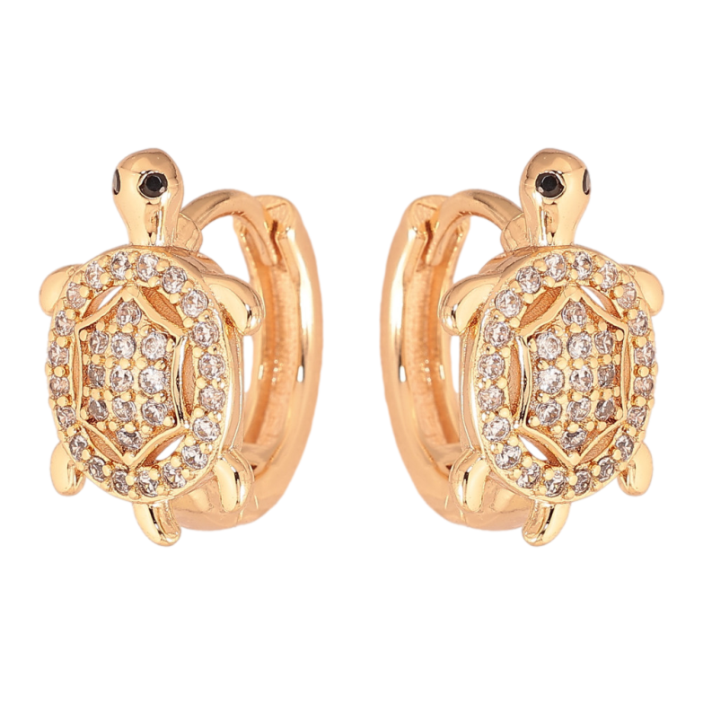 Сережки Xuping M&L колір 18K колечка "Черепахи з кристалами" фото №6 Сережки Xuping M&L колір 18K колечка "Черепахи з кристалами" фото №6