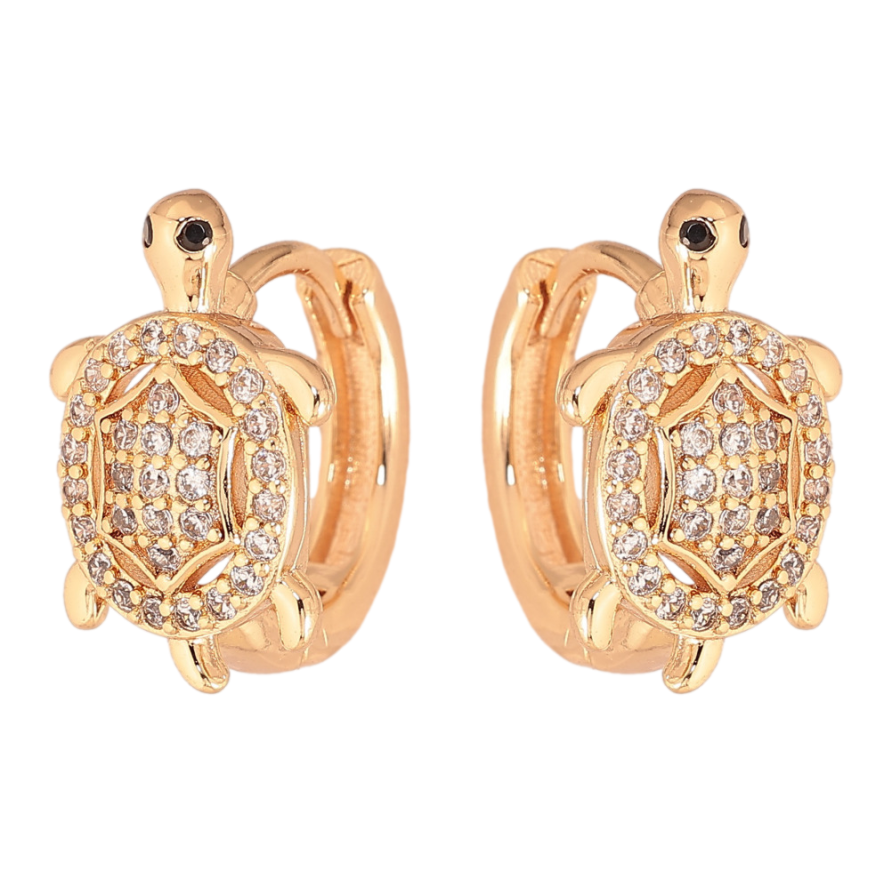 Серьги Xuping M&L цвет 18K колечки "Черепахи с кристаллами" фото №1 Серьги Xuping M&L цвет 18K колечки "Черепахи с кристаллами" фото №1