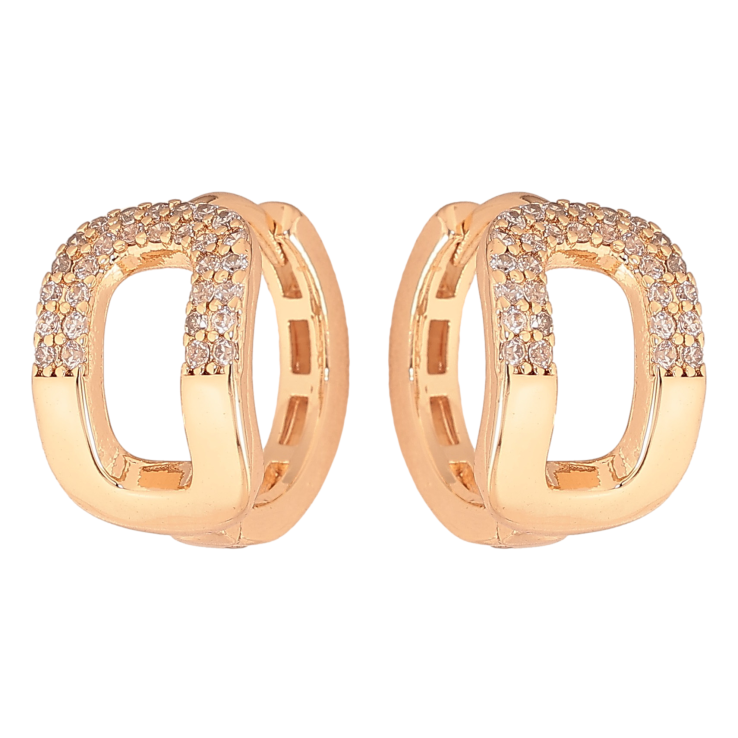 Сережки Xuping M&L колір 18K колечка "Візерунок з кристалами" фото №20