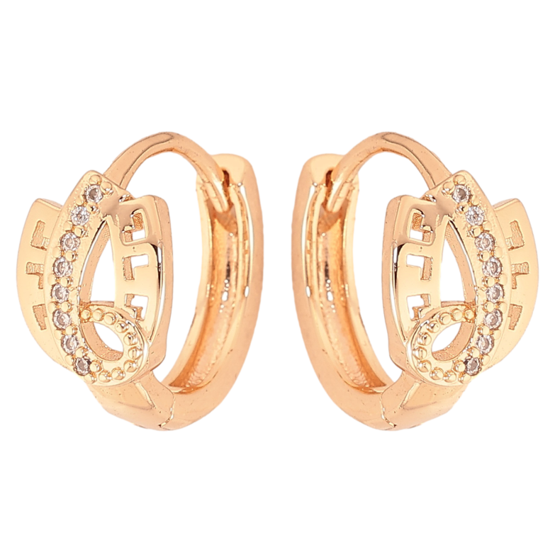Сережки Xuping M&L колір 18K колечка "Візерунок з кристалами" фото №1 Сережки Xuping M&L колір 18K колечка "Візерунок з кристалами" фото №1