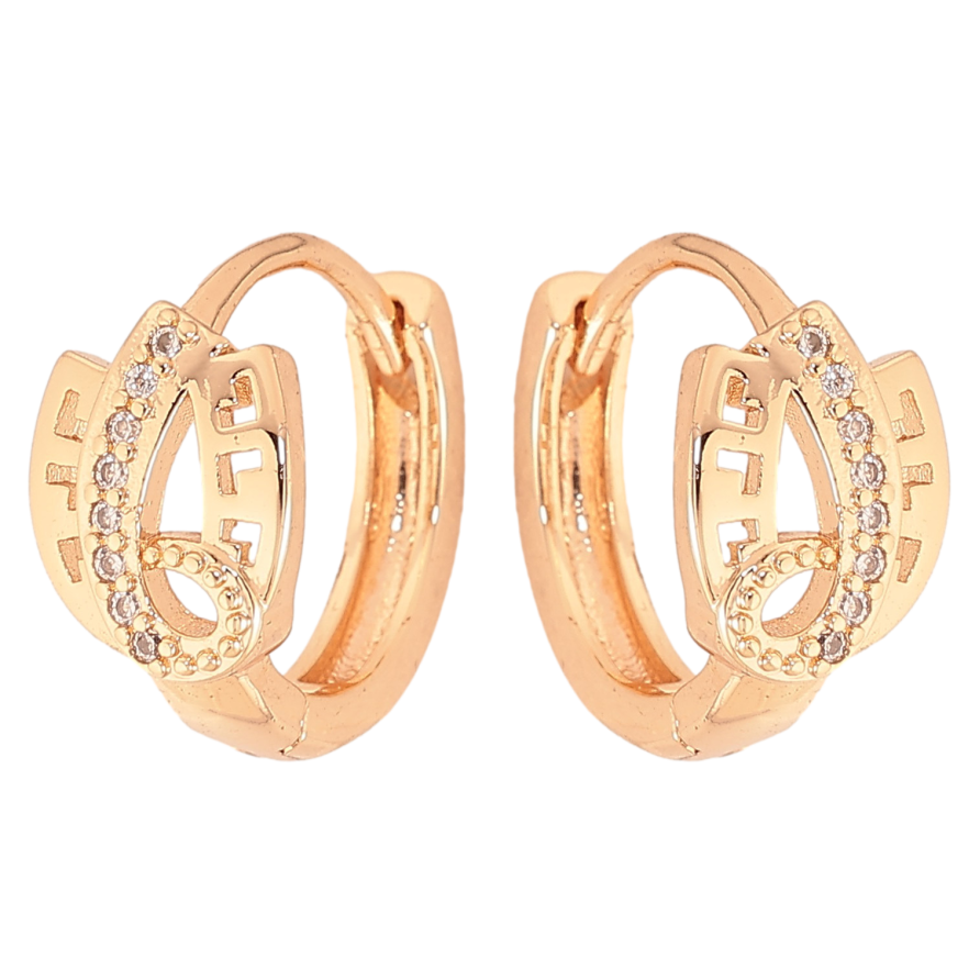 Сережки Xuping M&L колір 18K колечка "Візерунок з кристалами" фото №1 Сережки Xuping M&L колір 18K колечка "Візерунок з кристалами" фото №1