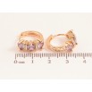 Серьги Xuping M&L цвет 18K колечки "Узор с сиреневыми кристаллами" фото №2 Серьги Xuping M&L цвет 18K колечки "Узор с сиреневыми кристаллами" фото №2