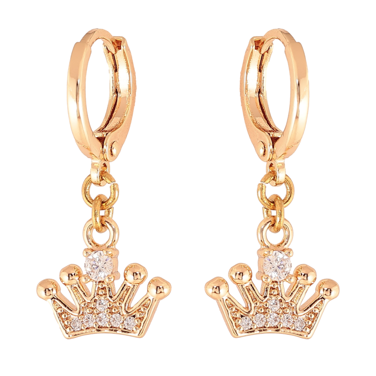 Серьги Xuping M&L цвет 18K подвески на колечках "Корона с кристаллами" фото №9 Серьги Xuping M&L цвет 18K подвески на колечках "Корона с кристаллами" фото №9