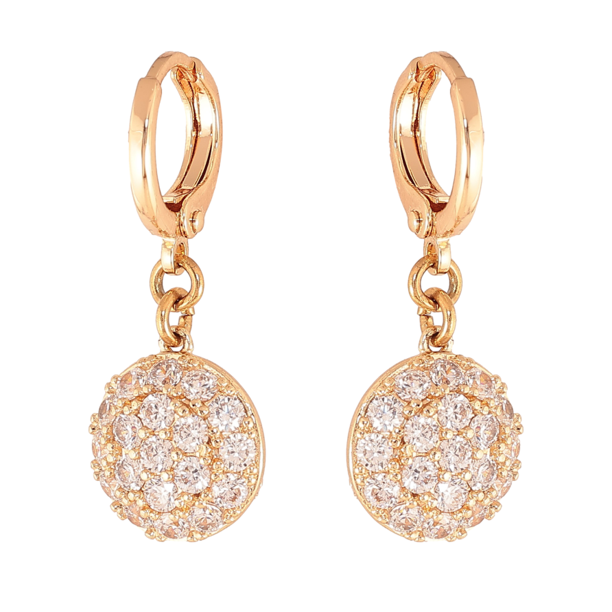 Серьги Xuping M&L цвет 18K подвески на колечках "Инкрустация кристаллами" фото №1 Серьги Xuping M&L цвет 18K подвески на колечках "Инкрустация кристаллами" фото №1