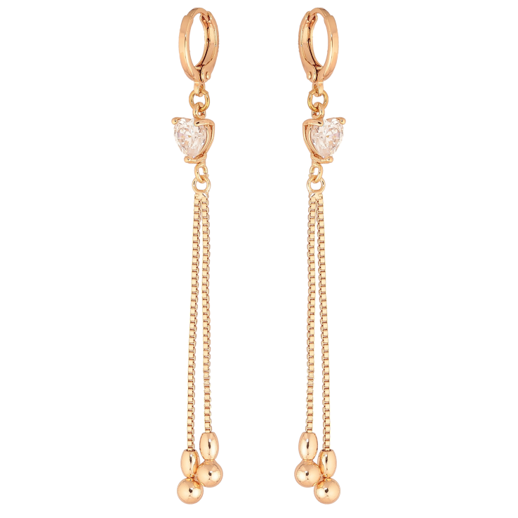 Сережки Xuping M&L колір 18K підвіски на колечках "Кристальні серця з підвісками" фото №16 Сережки Xuping M&L колір 18K підвіски на колечках "Кристальні серця з підвісками" фото №16