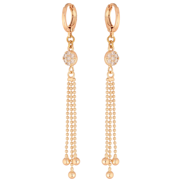 Сережки Xuping M&L колір 18K підвіски на колечках "Візерунок з кристалами" фото №13 Сережки Xuping M&L колір 18K підвіски на колечках "Візерунок з кристалами" фото №13