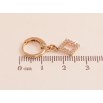 Серьги Xuping M&L цвет 18K подвески на колечках "Ромбы с кристаллами" фото №2