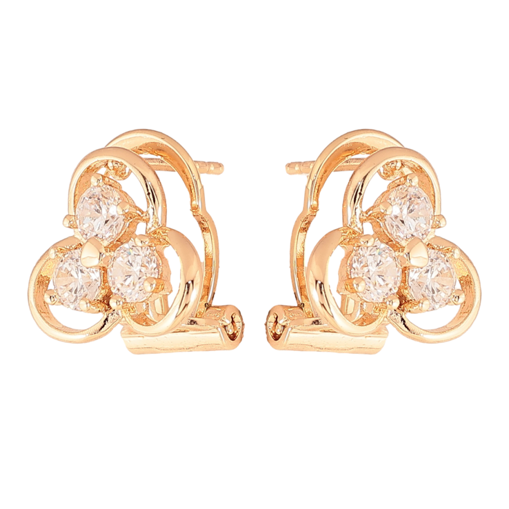 Серьги Xuping M&L цвет 18K итальянский замок "Узор с кристаллами" фото №19