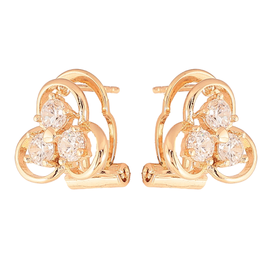 Серьги Xuping M&L цвет 18K итальянский замок "Узор с кристаллами" фото №1 Серьги Xuping M&L цвет 18K итальянский замок "Узор с кристаллами" фото №1