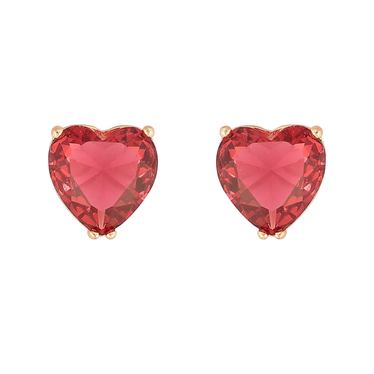Серьги Xuping M&L цвет 18K пусеты "Малиновые кристальные сердечки" 9х9мм фото №23