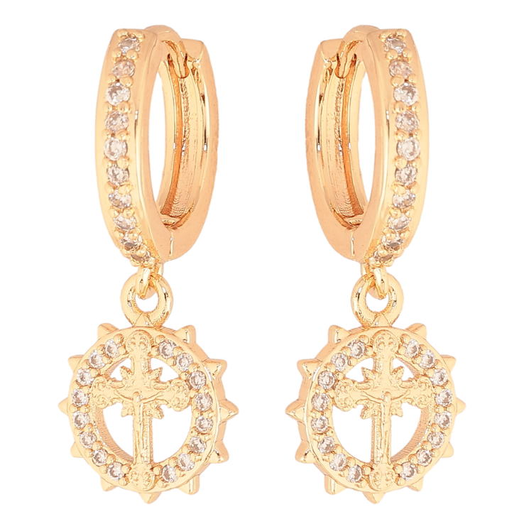 Серьги Xuping M&L цвет 18K подвески на колечках "Крестики с Распятием" фото №25 Серьги Xuping M&L цвет 18K подвески на колечках "Крестики с Распятием" фото №25