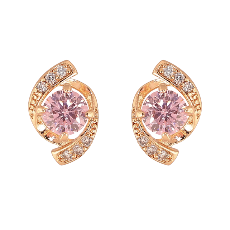 Серьги Xuping M&L цвет 18K пусеты "Декоративный узор с розовыми кристаллами" фото №5 Серьги Xuping M&L цвет 18K пусеты "Декоративный узор с розовыми кристаллами" фото №5