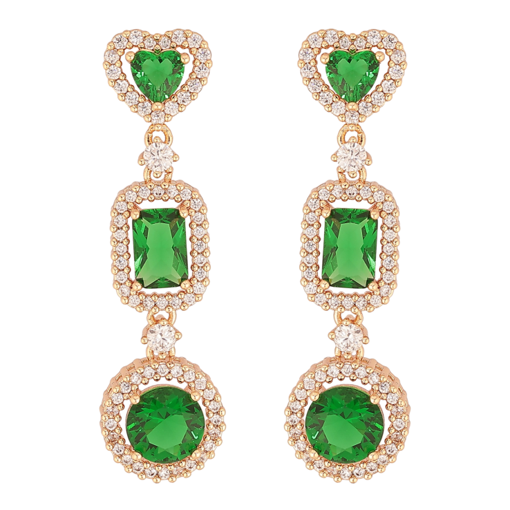Серьги Xuping M&L цвет 18K пусеты "Зеленые кристальные подвески" фото №22