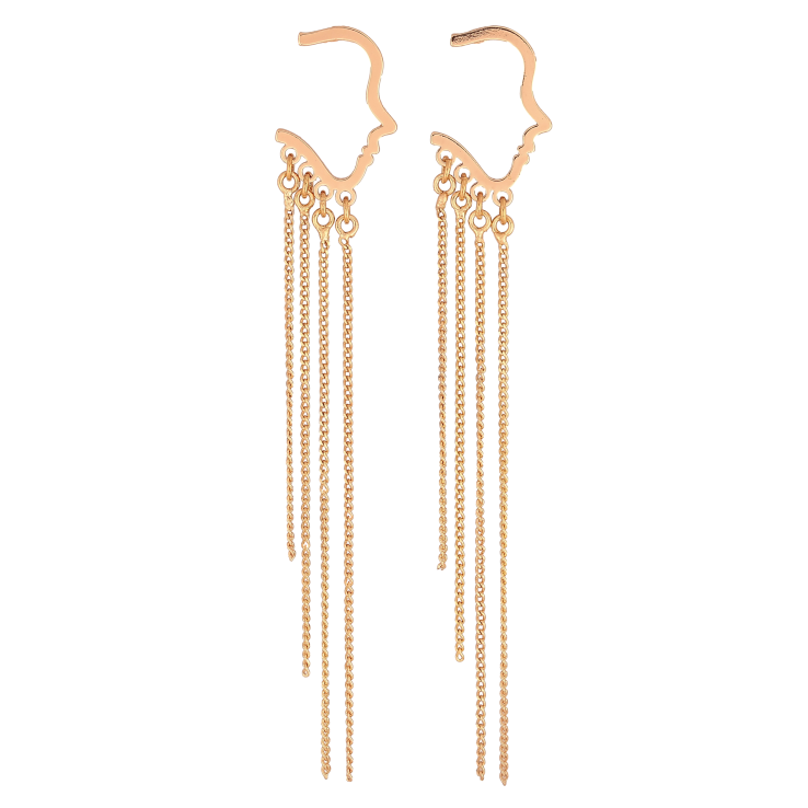 Серьги Xuping M&L цвет 18K пусеты "Декоративные подвески профиль" фото №4