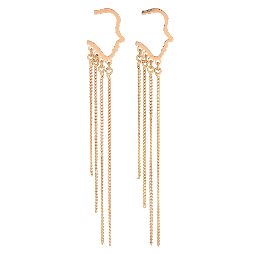 Серьги Xuping M&L цвет 18K пусеты "Декоративные подвески профиль" фото №1 Серьги Xuping M&L цвет 18K пусеты "Декоративные подвески профиль" фото №1