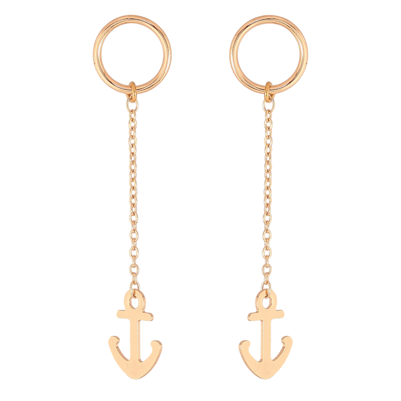 Сережки Xuping M&L колір 18K пусети "Якір" фото №7