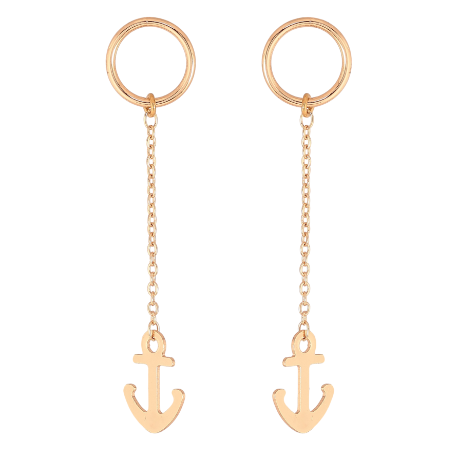 Серьги Xuping M&L цвет 18K пусеты "Якорь" фото №1 Серьги Xuping M&L цвет 18K пусеты "Якорь" фото №1