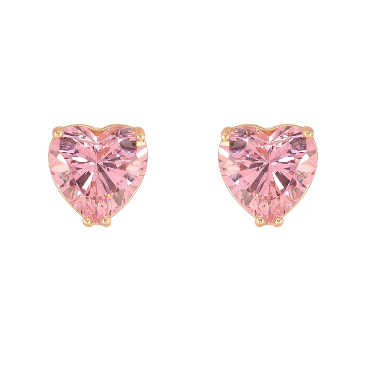 Серьги Xuping M&L цвет 18K пусеты "Розовые кристальные сердечки" 10х10мм фото №21