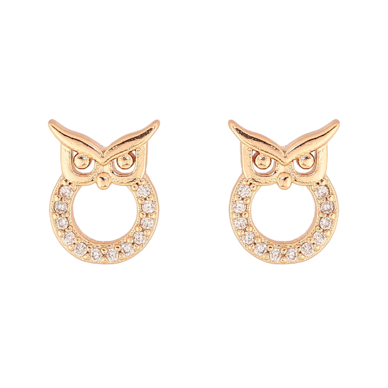 Сережки Xuping M&L колір 18K пусети "Сови з кристалами" фото №18 Сережки Xuping M&L колір 18K пусети "Сови з кристалами" фото №18