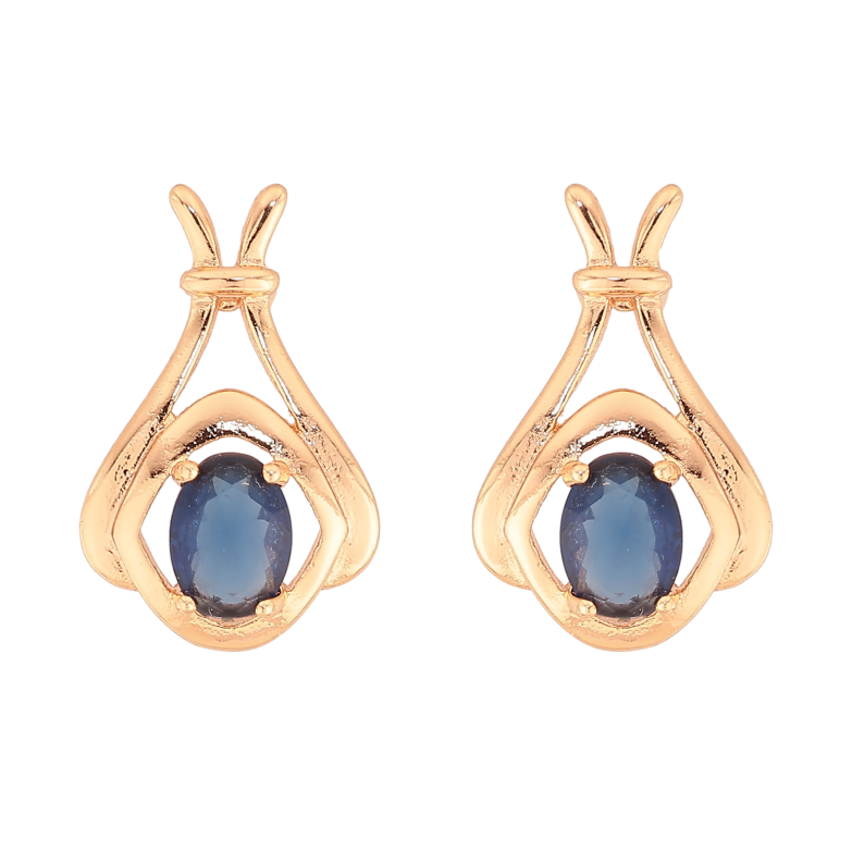 Сережки Xuping M&L колір 18K пусети "Візерунок з синіми кристалами" фото №1