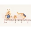 Серьги Xuping M&L цвет 18K пусеты "Узор с синими кристаллами" фото №2