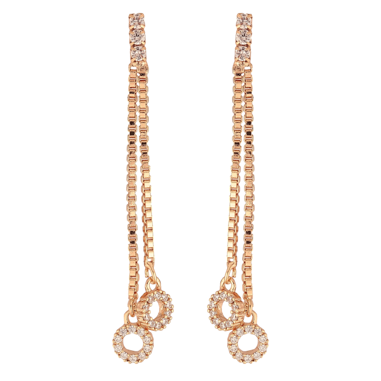 Сережки Xuping M&L колір 18K пусети "Підвіски з кристальними колами" фото №3 Сережки Xuping M&L колір 18K пусети "Підвіски з кристальними колами" фото №3