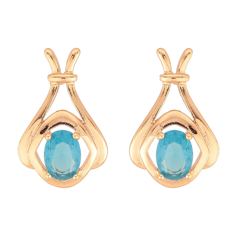 Сережки Xuping M&L колір 18K пусети "Візерунок з блакитними кристалами" фото №10 Сережки Xuping M&L колір 18K пусети "Візерунок з блакитними кристалами" фото №10