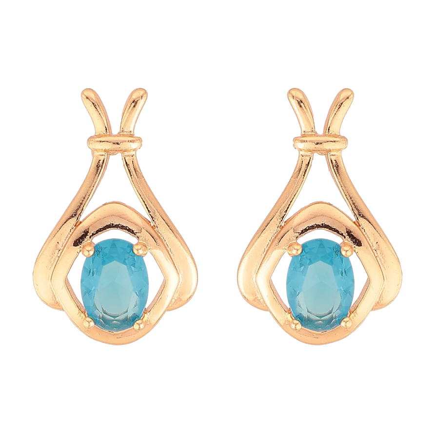 Сережки Xuping M&L колір 18K пусети "Візерунок з блакитними кристалами" фото №1 Сережки Xuping M&L колір 18K пусети "Візерунок з блакитними кристалами" фото №1