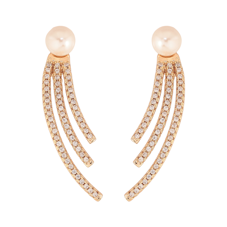 Сережки Xuping M&L колір 18K пусети "Візерунок з кристалами і перлинами" фото №14 Сережки Xuping M&L колір 18K пусети "Візерунок з кристалами і перлинами" фото №14