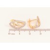 Серьги Xuping цвет Позолота 18K + Родий английский замок "Декоративный узор с кристаллами" фото №2