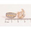Серьги Xuping цвет позолота 18K + родий английский замок узор с инкрустацией кристаллами фото №2