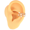 Серьги Xuping цвет Позолота 18K моно-каффа "Узор с кристаллами и жемчужинами" фото №3 Серьги Xuping цвет Позолота 18K моно-каффа "Узор с кристаллами и жемчужинами" фото №3