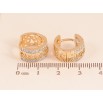 Сережки Xuping колір Позолота 18K+Родій колечка "Різний орнамент з доріжками кристалів" фото №2 Сережки Xuping колір Позолота 18K+Родій колечка "Різний орнамент з доріжками кристалів" фото №2