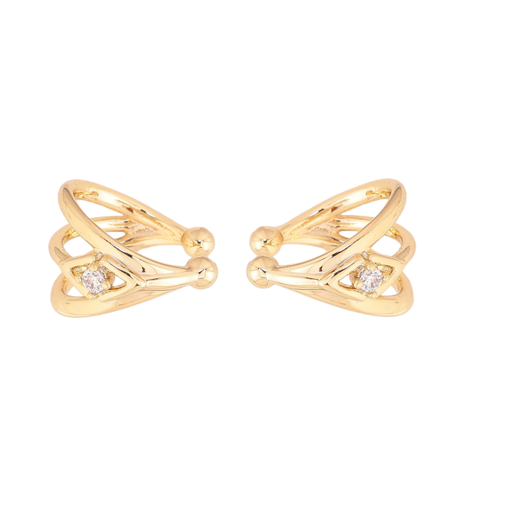 Серьги Xuping цвет Позолота 14K каффы "Узор с кристаллами" фото №11 Серьги Xuping цвет Позолота 14K каффы "Узор с кристаллами" фото №11