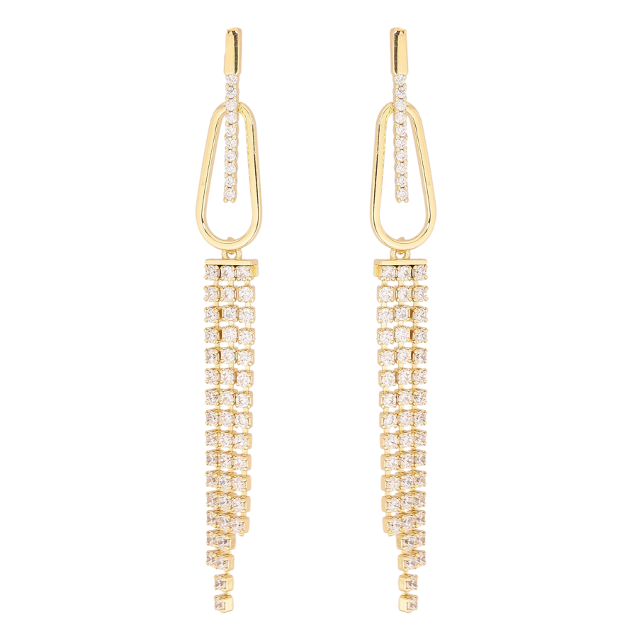 Серьги Xuping QQMM цвет Позолота 14K пусеты "Кристальные подвески" фото №1 Серьги Xuping QQMM цвет Позолота 14K пусеты "Кристальные подвески" фото №1