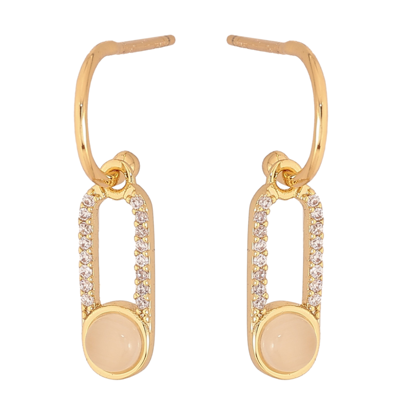 Сережки Xuping QQMM колір Позолота 14K пусети "Булавки на дугах" фото №1