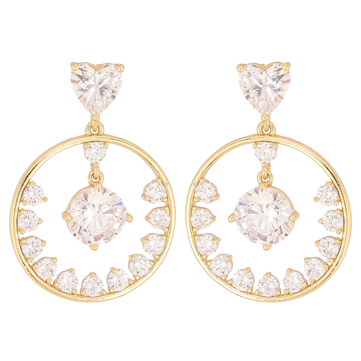Серьги Xuping цвет QQMM Позолота 14K пусеты "Подвески с кристаллами" фото №15