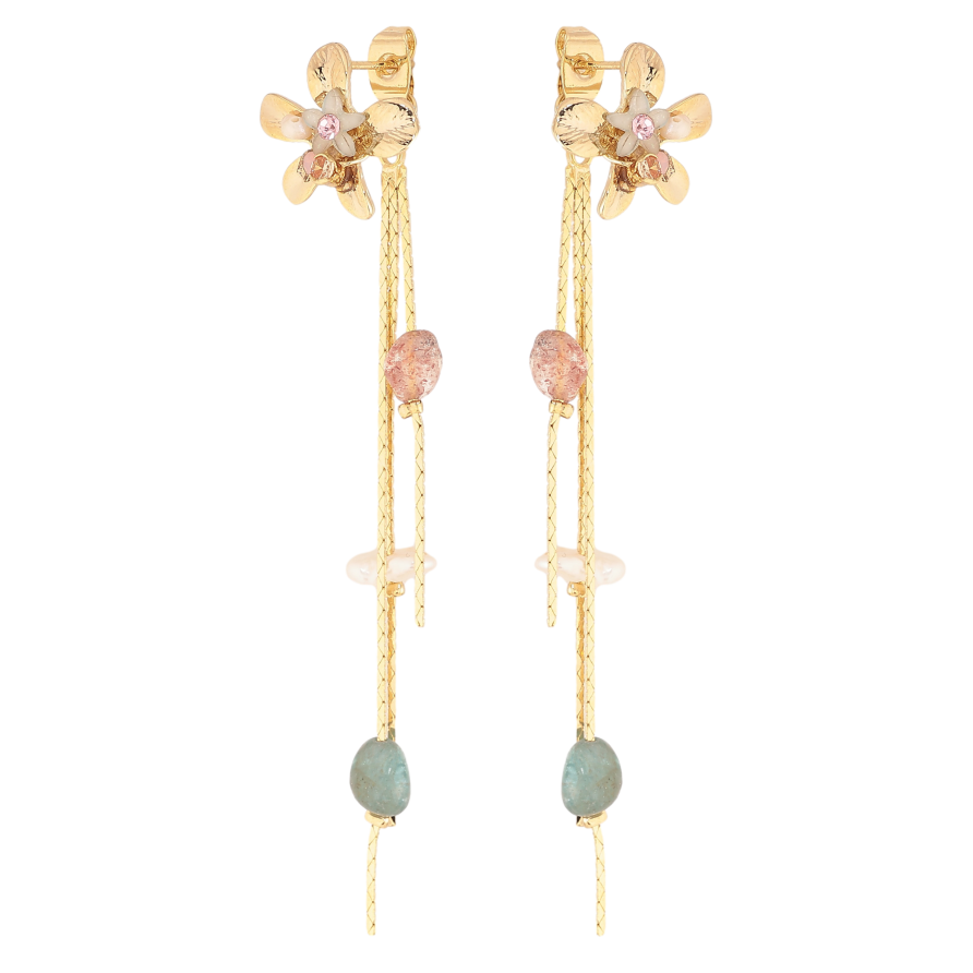 Серьги Xuping QQMM цвет Позолота 14K пусеты "Декоративные цветочные подвески" фото №1 Серьги Xuping QQMM цвет Позолота 14K пусеты "Декоративные цветочные подвески" фото №1