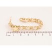 Серьги Xuping QQMM цвет Позолота 14K пусеты "Дуги из цепочки с белым шнуром " фото №3