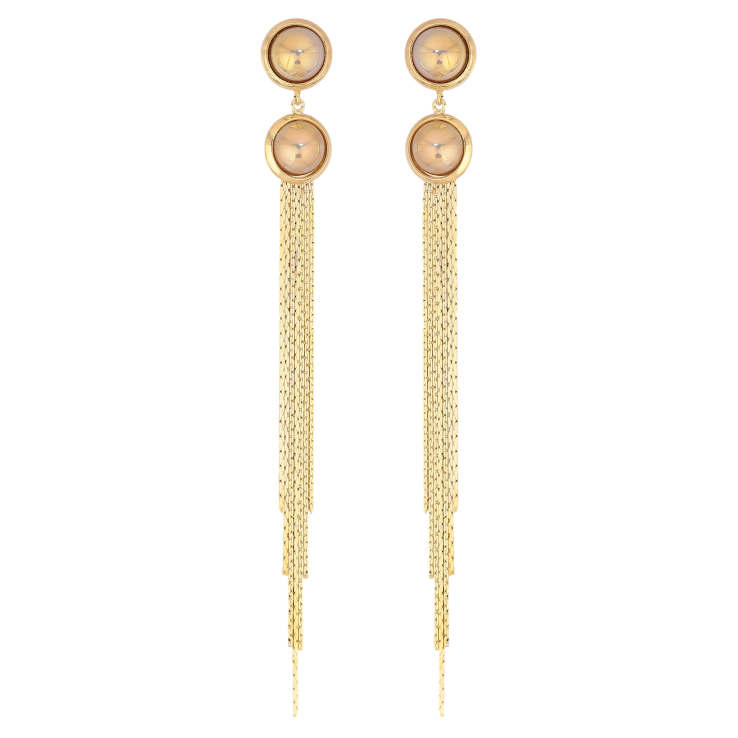 Серьги Xuping QQMM цвет Позолота 14K пусеты "Элегантные подвески из цепочек" фото №11