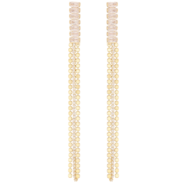 Серьги Xuping QQMM цвет Позолота 14K пусеты "Кристальные дорожки с цепочками" фото №9 Серьги Xuping QQMM цвет Позолота 14K пусеты "Кристальные дорожки с цепочками" фото №9
