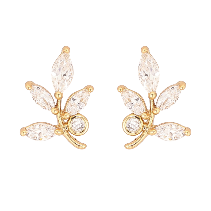 Серьги Xuping QQMM цвет Позолота 14K пусеты "Кристальные веточки" фото №1 Серьги Xuping QQMM цвет Позолота 14K пусеты "Кристальные веточки" фото №1
