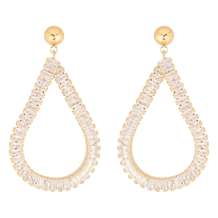 Серьги Xuping QQMM цвет Позолота 14K пусеты "Кристальные капельки" фото №5 Серьги Xuping QQMM цвет Позолота 14K пусеты "Кристальные капельки" фото №5