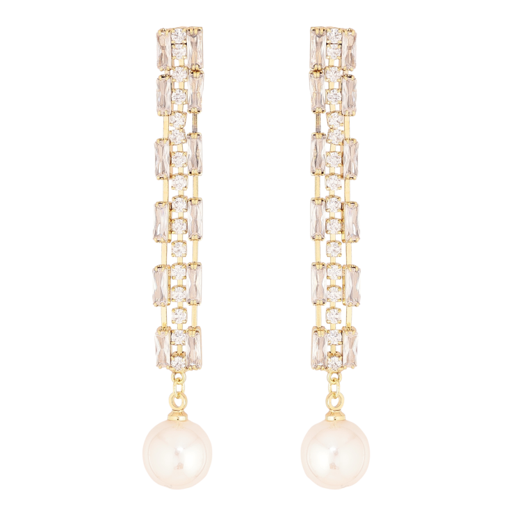 Серьги Xuping QQMM цвет Позолота 14K пусеты "Кристальные подвески с жемчугом" фото №7 Серьги Xuping QQMM цвет Позолота 14K пусеты "Кристальные подвески с жемчугом" фото №7
