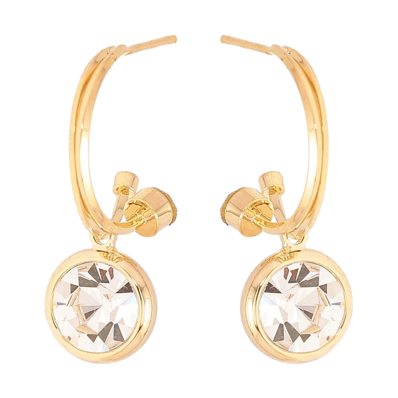Сережки Xuping QQMM колір Позолота 14K пусети "Кристали на дужках" фото №14 Сережки Xuping QQMM колір Позолота 14K пусети "Кристали на дужках" фото №14