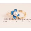 Серьги Xuping QQMM цвет Позолота 14K пусеты "Цветочки с колечками" фото №3