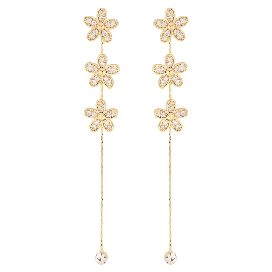 Серьги Xuping QQMM цвет Позолота 14K пусеты "Цветочные подвески" фото №1 Серьги Xuping QQMM цвет Позолота 14K пусеты "Цветочные подвески" фото №1