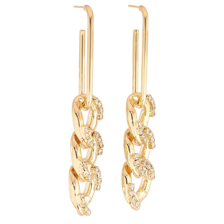 Серьги Xuping QQMM цвет Позолота 14K пусеты "Подвески цепочки с кристаллами" фото №21 Серьги Xuping QQMM цвет Позолота 14K пусеты "Подвески цепочки с кристаллами" фото №21